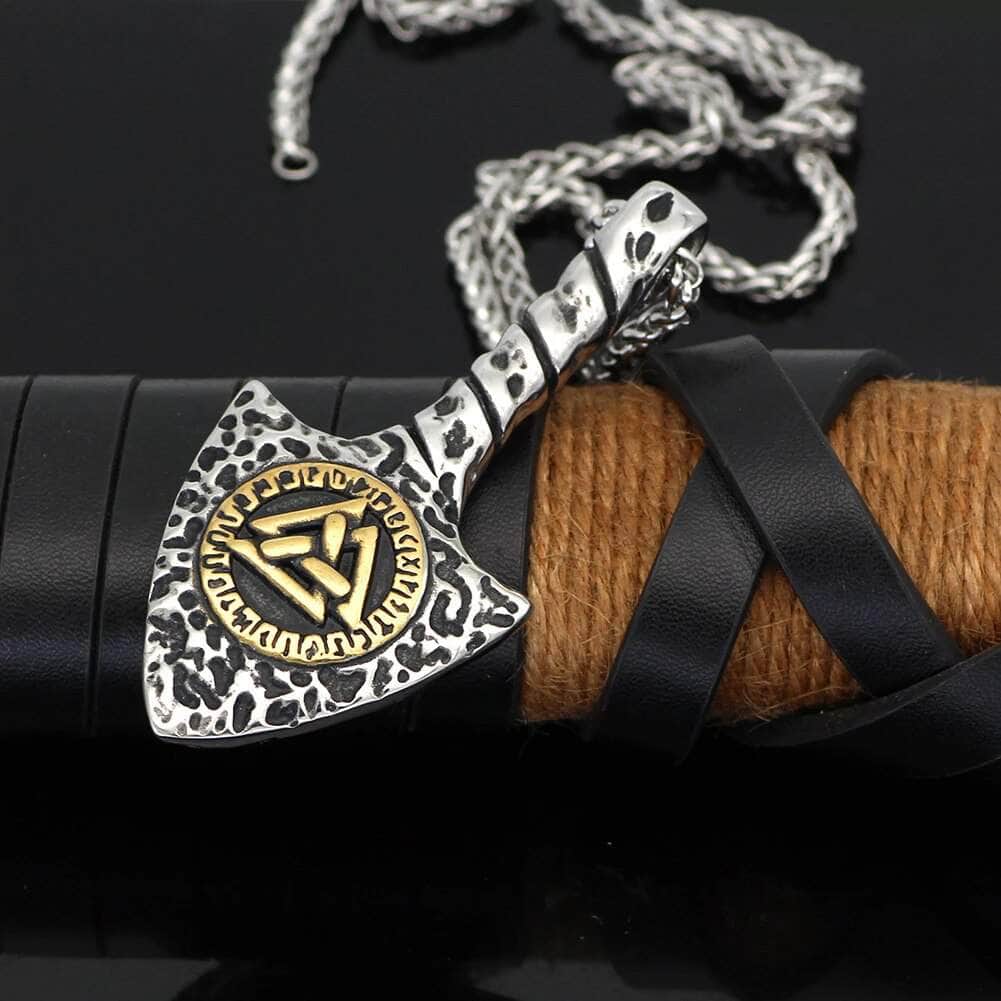 Pendant and Necklaces Vikings Runes and Valknut Stainless Steel Necklace Ancient Treasures Ancientreasures Viking Odin Thor Mjolnir Celtic Ancient Egypt Norse Norse Mythology