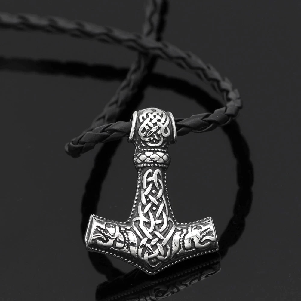 Pendant and Necklaces Vikings Scandinavian Mjolnir Stainless Steel Necklace Ancient Treasures Ancientreasures Viking Odin Thor Mjolnir Celtic Ancient Egypt Norse Norse Mythology