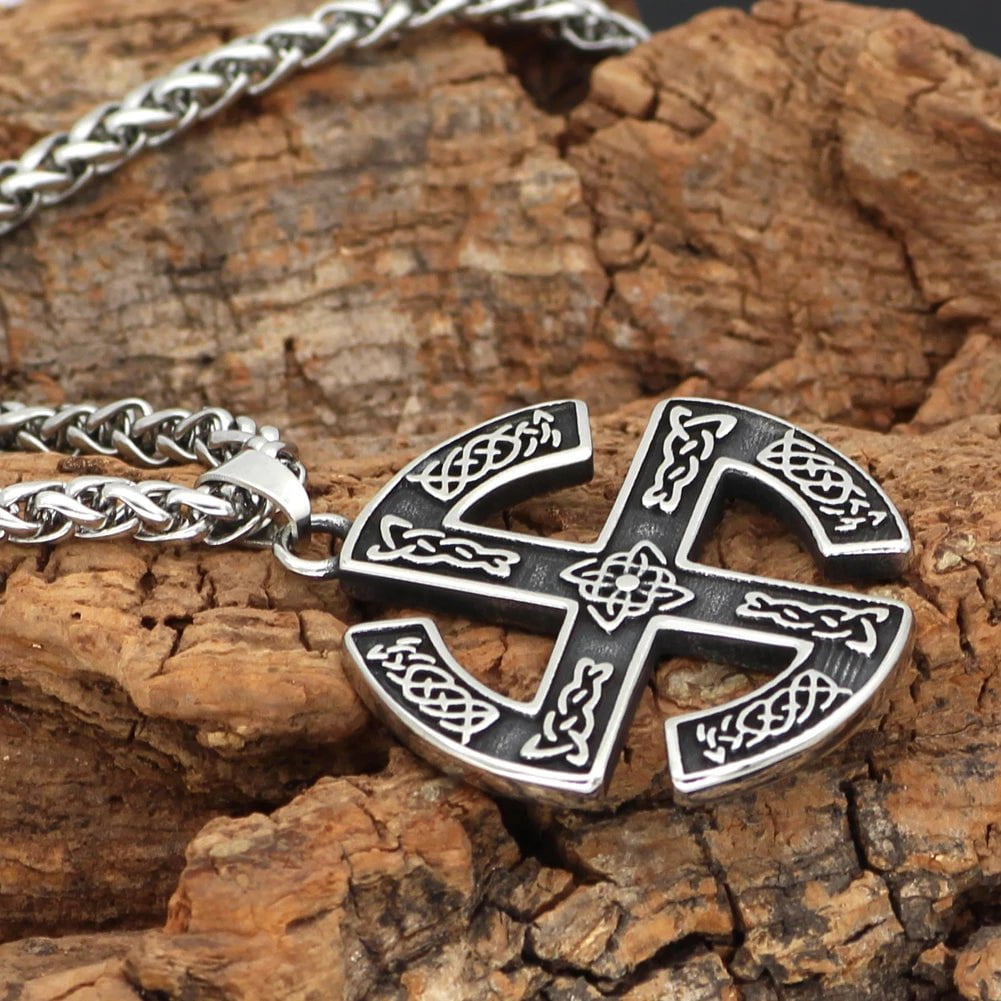 Pendant and Necklaces Vikings The Kolovrat Stainless Steel Amulet Necklace Ancient Treasures Ancientreasures Viking Odin Thor Mjolnir Celtic Ancient Egypt Norse Norse Mythology