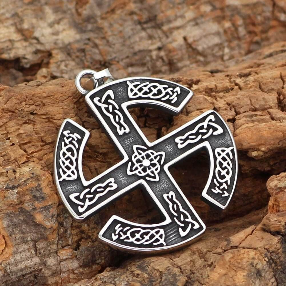 Pendant and Necklaces Vikings The Kolovrat Stainless Steel Amulet Necklace Ancient Treasures Ancientreasures Viking Odin Thor Mjolnir Celtic Ancient Egypt Norse Norse Mythology