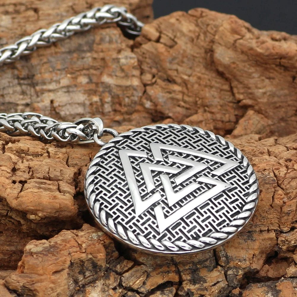 Pendant and Necklaces Vikings The Valknut Stainless Steel Necklace Ancient Treasures Ancientreasures Viking Odin Thor Mjolnir Celtic Ancient Egypt Norse Norse Mythology