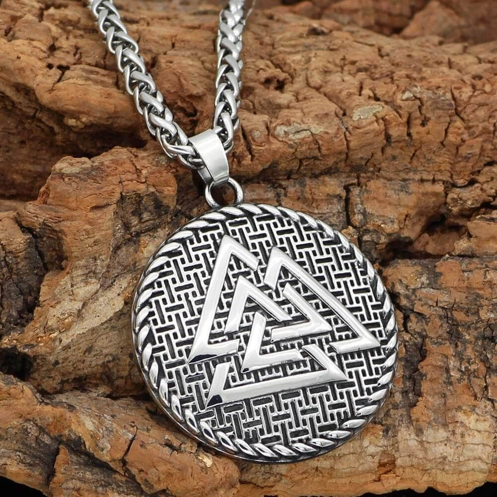 Pendant and Necklaces Vikings The Valknut Stainless Steel Necklace Ancient Treasures Ancientreasures Viking Odin Thor Mjolnir Celtic Ancient Egypt Norse Norse Mythology