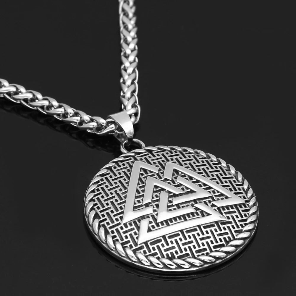 Pendant and Necklaces Vikings The Valknut Stainless Steel Necklace Ancient Treasures Ancientreasures Viking Odin Thor Mjolnir Celtic Ancient Egypt Norse Norse Mythology