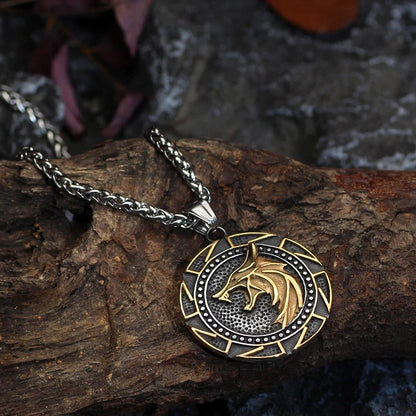 Pendant and Necklaces Vikings Wolf and Kolovrat Stainless Steel Necklace Ancient Treasures Ancientreasures Viking Odin Thor Mjolnir Celtic Ancient Egypt Norse Norse Mythology