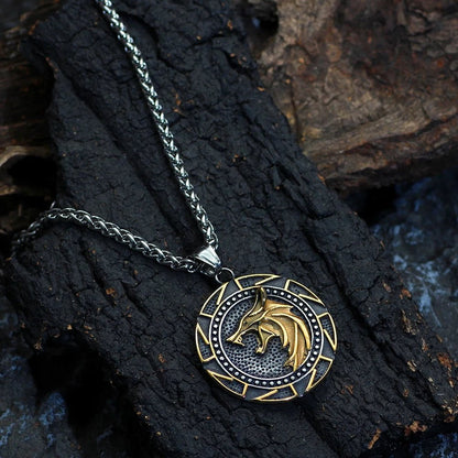 Pendant and Necklaces Vikings Wolf and Kolovrat Stainless Steel Necklace Ancient Treasures Ancientreasures Viking Odin Thor Mjolnir Celtic Ancient Egypt Norse Norse Mythology