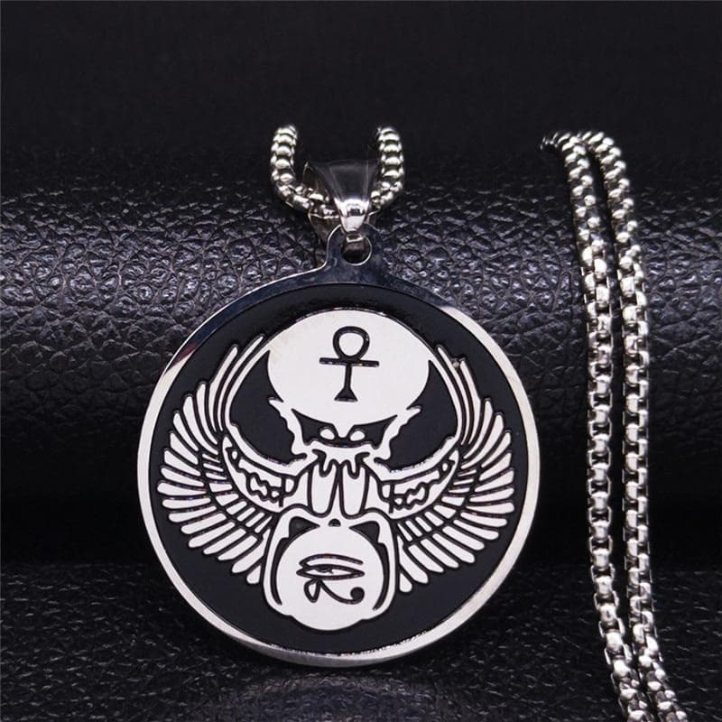 Pendant Necklaces 50cm BOX SR Egyptian Queen Egypt Nefertiti Pharaoh Ankh Scarab Stainless Steel Pendant Necklace Necklace Jewelry gargantilla N4003S02|Pendant Necklaces| Ancient Treasures Ancientreasures Viking Odin Thor Mjolnir Celtic Ancient Egypt Norse Norse Mythology