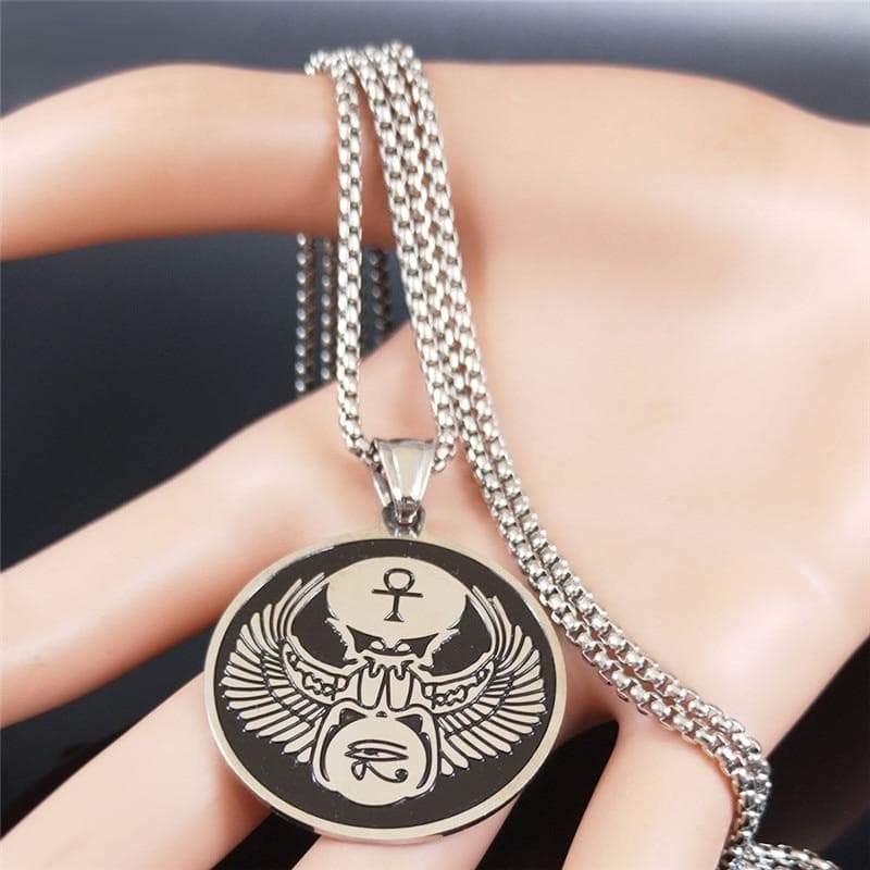 Pendant Necklaces 50cm BOX SR Egyptian Queen Egypt Nefertiti Pharaoh Ankh Scarab Stainless Steel Pendant Necklace Necklace Jewelry gargantilla N4003S02|Pendant Necklaces| Ancient Treasures Ancientreasures Viking Odin Thor Mjolnir Celtic Ancient Egypt Norse Norse Mythology