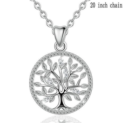 Pendant Necklaces add 20 inch chain / China EUDORA 925 Sterling Silver Tree of Life Necklace Oak Tree CZ Pendant Nature Jewelry the Bride Gift Birthday Party best Gift D401|Pendant Necklaces| Ancient Treasures Ancientreasures Viking Odin Thor Mjolnir Celtic Ancient Egypt Norse Norse Mythology