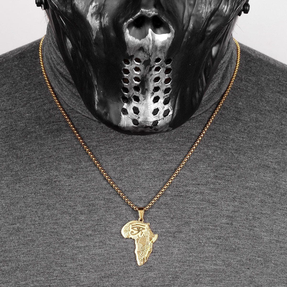 Pendant Necklaces Africa Map Gold Long Men Necklaces Pendants Chain Punk for Boyfriend Male Stainless Steel Jewelry Creativity Gift Wholesale|Pendant Necklaces| Ancient Treasures Ancientreasures Viking Odin Thor Mjolnir Celtic Ancient Egypt Norse Norse Mythology