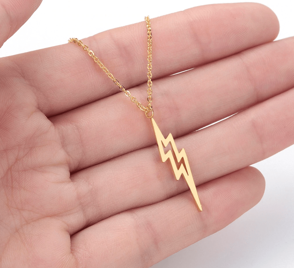 Ancient Greece Zeus Lighting Bolt Stainless Steel Necklace