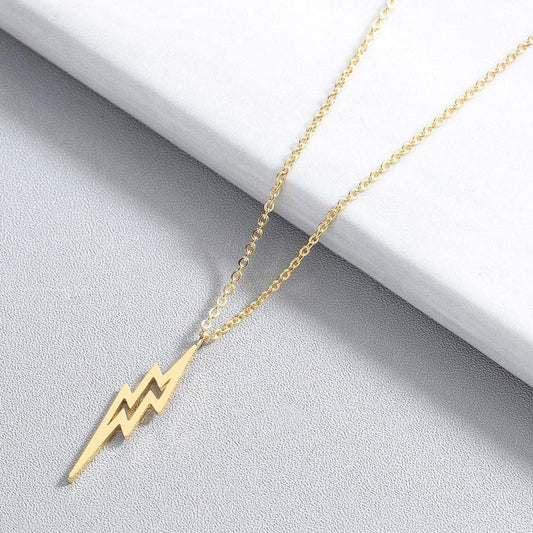 Ancient Greece Zeus Lighting Bolt Stainless Steel Necklace