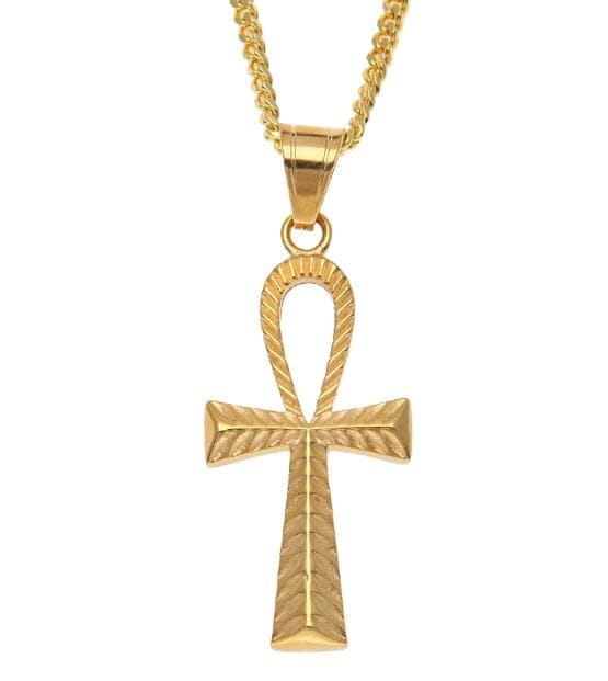 Pendant Necklaces Ankh Pendants Stainless steel Egyptian Jewelry Eternity Egyptian ANKH Cross Pendant & Chain For Men Vintage Key Of Life Chain|cross pendant|chain for menankh pendant Ancient Treasures Ancientreasures Viking Odin Thor Mjolnir Celtic Ancient Egypt Norse Norse Mythology