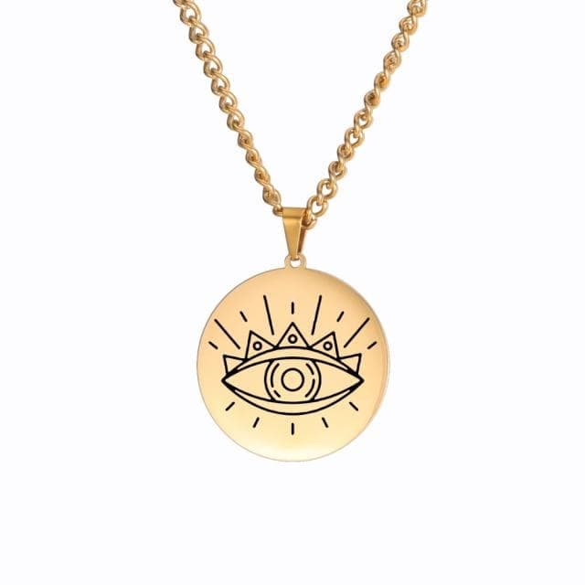 Pendant Necklaces B gold Dawapara All Seeing Eye Pendant Necklace The Eye of Providence Jewelry Stainless Steel Religion Jewelry|Pendant Necklaces| Ancient Treasures Ancientreasures Viking Odin Thor Mjolnir Celtic Ancient Egypt Norse Norse Mythology