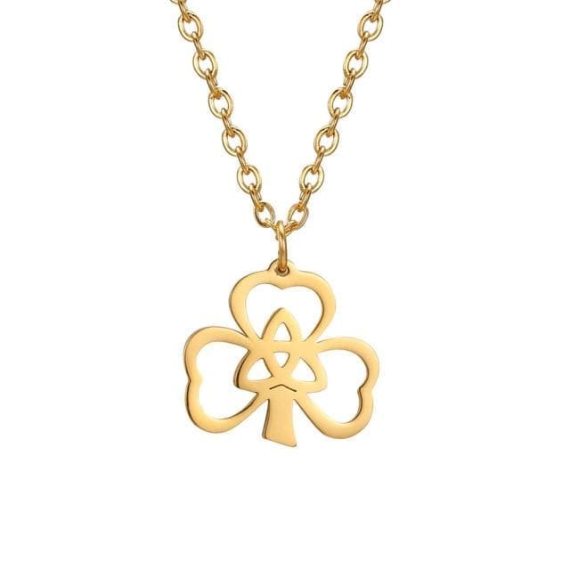 Pendant Necklaces Celtic knot-Gold / China / 50cm My Shape Clover Necklaces Lucky Hrunger Odins Valknut Celtics Knot Stainless Steel Choker Pendant Jewelry Ireland Nordic Gift|Pendant Necklaces| Ancient Treasures Ancientreasures Viking Odin Thor Mjolnir Celtic Ancient Egypt Norse Norse Mythology