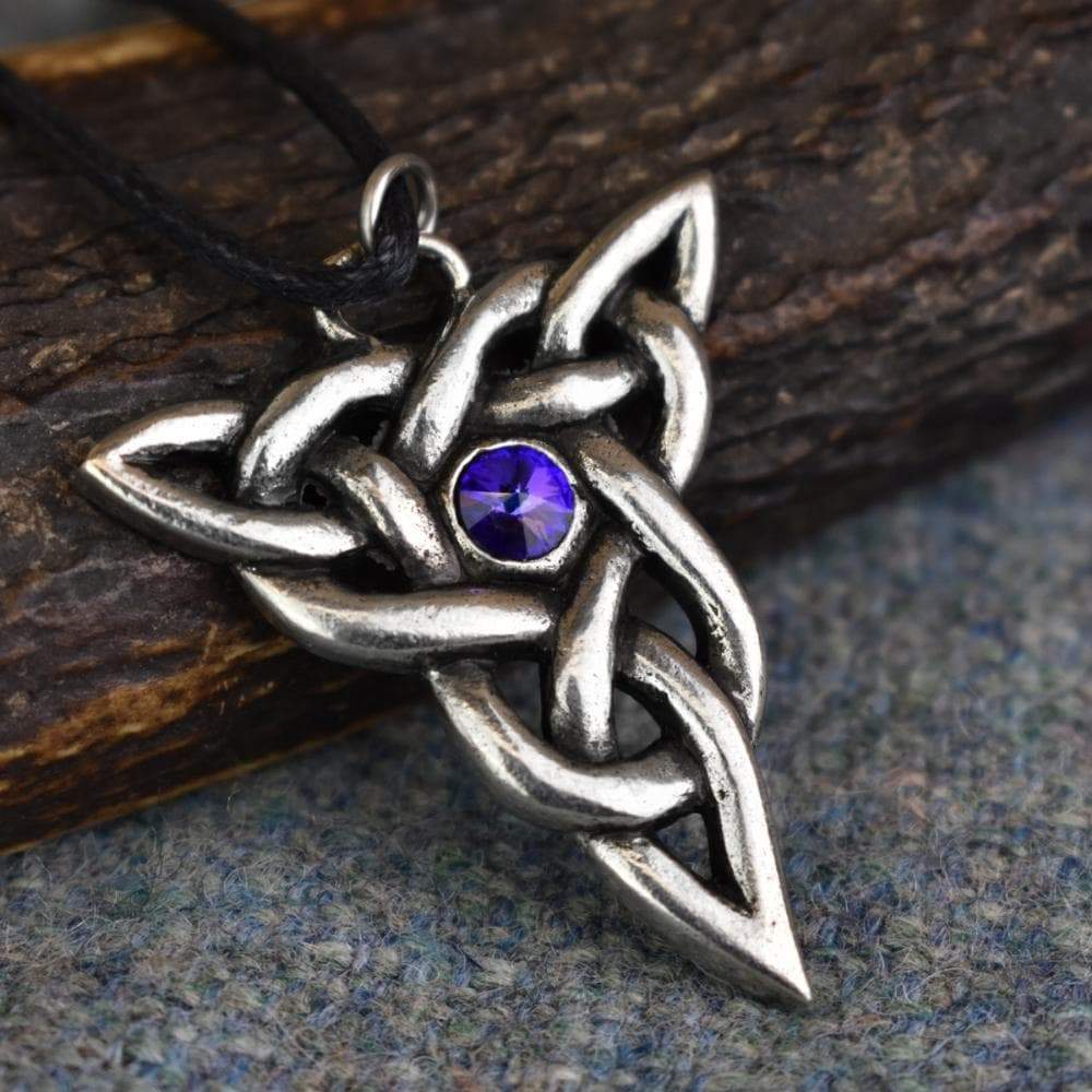 Celtic Trinity Knot Blue Stone Pendant