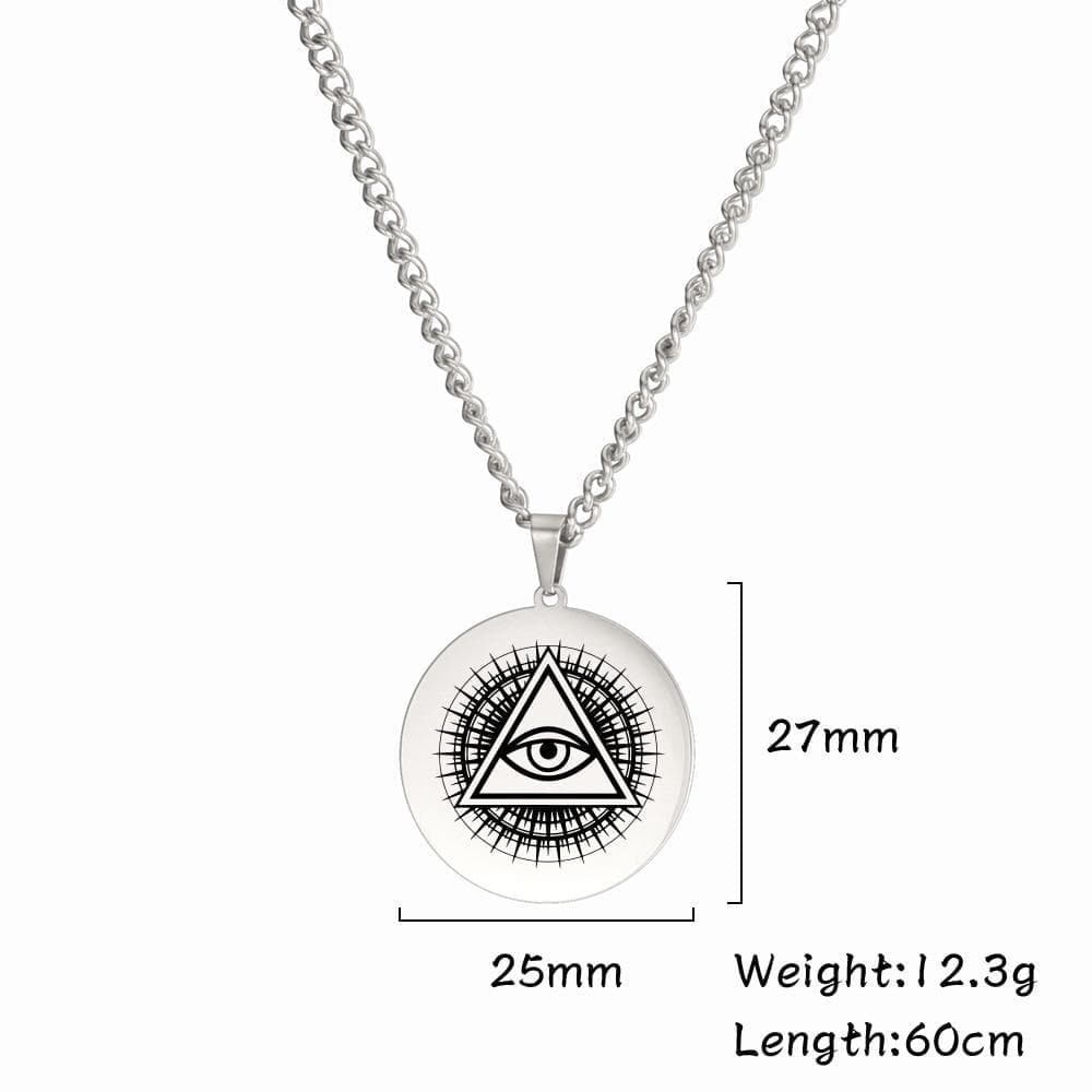 Pendant Necklaces Dawapara All Seeing Eye Pendant Necklace The Eye of Providence Jewelry Stainless Steel Religion Jewelry|Pendant Necklaces| Ancient Treasures Ancientreasures Viking Odin Thor Mjolnir Celtic Ancient Egypt Norse Norse Mythology