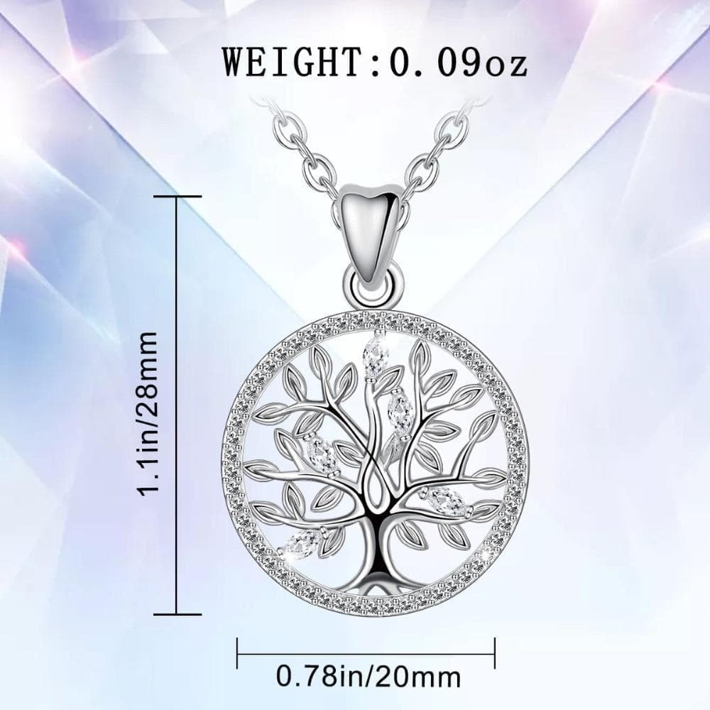 Pendant Necklaces EUDORA 925 Sterling Silver Tree of Life Necklace Oak Tree CZ Pendant Nature Jewelry the Bride Gift Birthday Party best Gift D401|Pendant Necklaces| Ancient Treasures Ancientreasures Viking Odin Thor Mjolnir Celtic Ancient Egypt Norse Norse Mythology