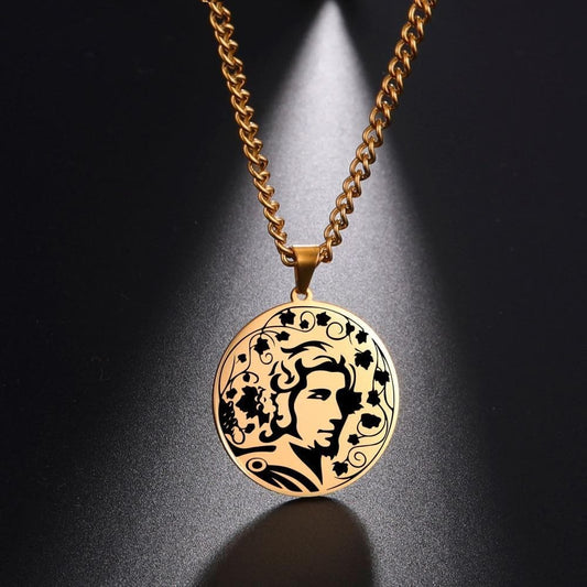 Pendant Necklaces Gold Ancient Greece Dionysus Stainless Steel Necklace Ancient Treasures Ancientreasures Viking Odin Thor Mjolnir Celtic Ancient Egypt Norse Norse Mythology