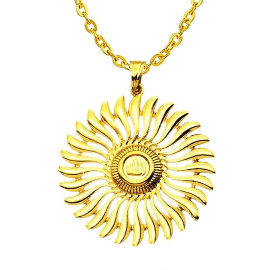 Pendant Necklaces Gold-color Vintage Islamic Jewelry Sun Flower Pendants Gold Color Allah Pendant Necklace For Men And Women|pendant necklace|necklace for menpendant gold Ancient Treasures Ancientreasures Viking Odin Thor Mjolnir Celtic Ancient Egypt Norse Norse Mythology
