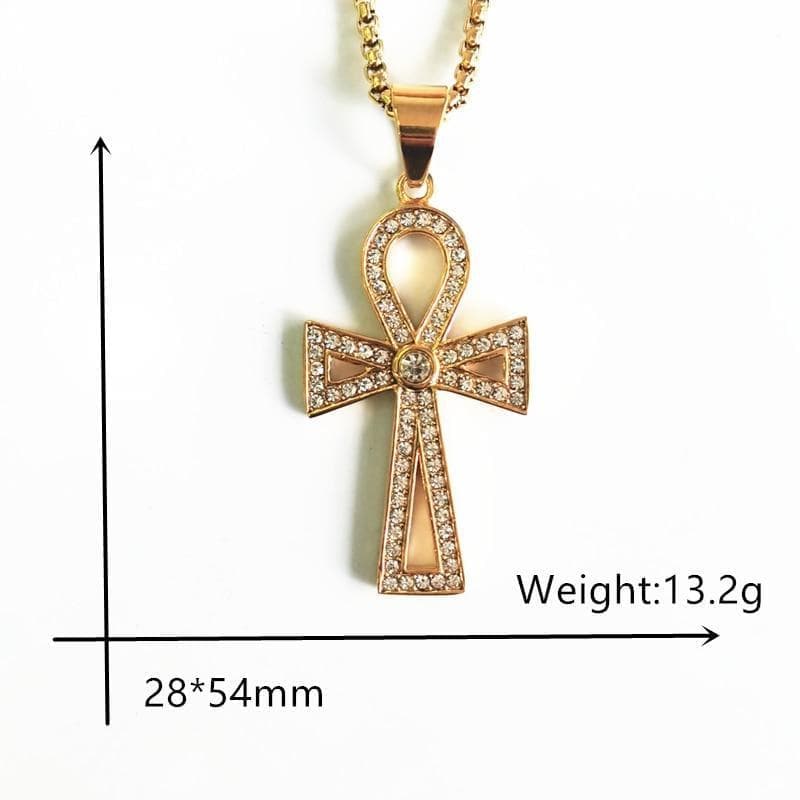 Pendant Necklaces Gold Cross Pendant Necklace for Men Boy Anka Egypt Glossy Men's 316L Stainless Steel Necklaces Egyptian Amulet Male Jewelry|Pendant Necklaces| Ancient Treasures Ancientreasures Viking Odin Thor Mjolnir Celtic Ancient Egypt Norse Norse Mythology