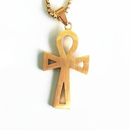 Pendant Necklaces Gold Cross Pendant Necklace for Men Boy Anka Egypt Glossy Men's 316L Stainless Steel Necklaces Egyptian Amulet Male Jewelry|Pendant Necklaces| Ancient Treasures Ancientreasures Viking Odin Thor Mjolnir Celtic Ancient Egypt Norse Norse Mythology