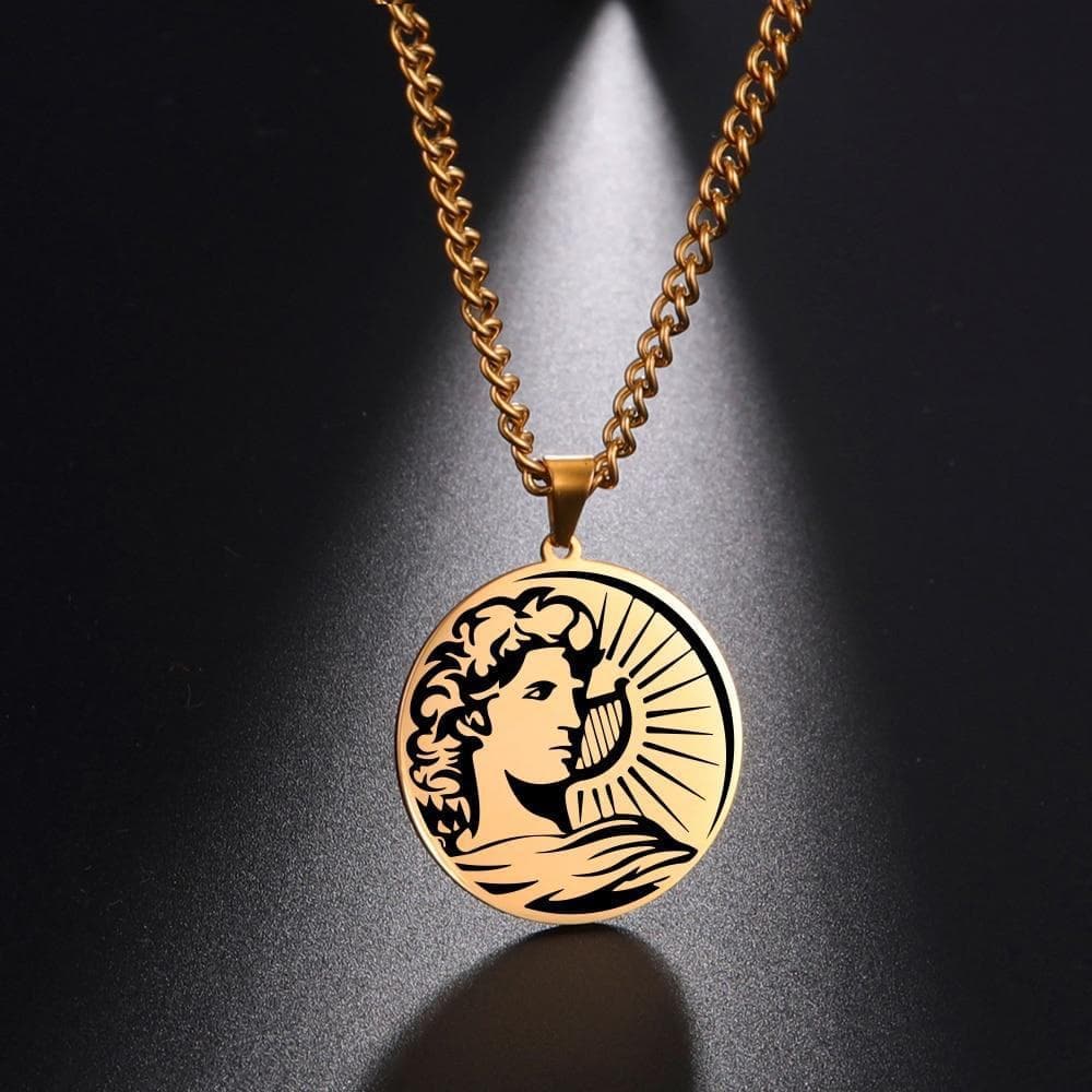 Pendant Necklaces Gold Fishhook Greek Mythology APOLLO Necklace God King Of Sun Hope Supernatural Gold Color Stainless Steel Gift For Man Woman Jewelry|Pendant Necklaces| Ancient Treasures Ancientreasures Viking Odin Thor Mjolnir Celtic Ancient Egypt Norse Norse Mythology