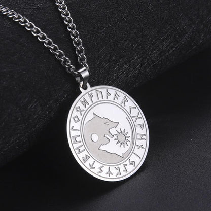 Pendant Necklaces Gold Plated 316L Stainless Nordic Runes Viking Wolf Fenrir Pendant Necklace for Men Norse Wolves Engraved Amulet Chains Jewelry|Pendant Necklaces| Ancient Treasures Ancientreasures Viking Odin Thor Mjolnir Celtic Ancient Egypt Norse Norse Mythology