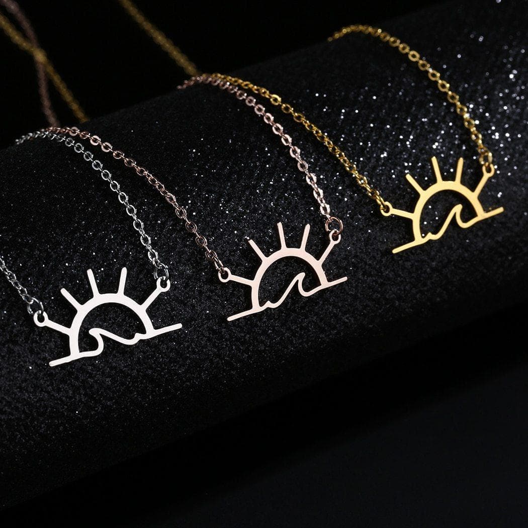 Pendant Necklaces Handmade Sunshine Sun Stainless Steel Necklace Women Wave Mountain Simple Jewelry Friendship Necklace Pendants Gift|Pendant Necklaces| Ancient Treasures Ancientreasures Viking Odin Thor Mjolnir Celtic Ancient Egypt Norse Norse Mythology