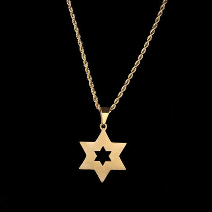 Pendant Necklaces Hip Hop Bling Iced Out Rhinestone Gold Stainless Steel Jewish Star of David Hexagram Pendant Necklace for Men Rapper Jewelry|Pendant Necklaces| Ancient Treasures Ancientreasures Viking Odin Thor Mjolnir Celtic Ancient Egypt Norse Norse Mythology