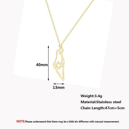 Pendant Necklaces Israel Map Pendant Necklace Stainless Steel Map Of Israel Necklace For Women Men Magen Star Of David Jewish Jewelry Gifts|Pendant Necklaces| Ancient Treasures Ancientreasures Viking Odin Thor Mjolnir Celtic Ancient Egypt Norse Norse Mythology