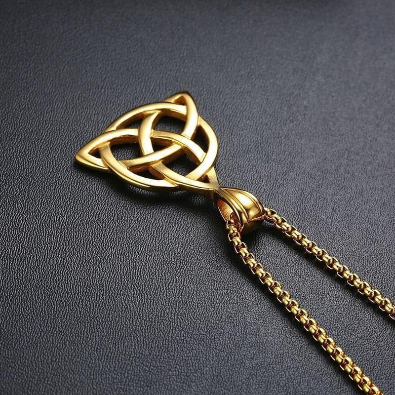 Pendant Necklaces Lucky Triquetra Trinity Knot Charm Pendant Necklace Stainless Steel Irish Jewelry for Men Unisex|Pendant Necklaces| Ancient Treasures Ancientreasures Viking Odin Thor Mjolnir Celtic Ancient Egypt Norse Norse Mythology