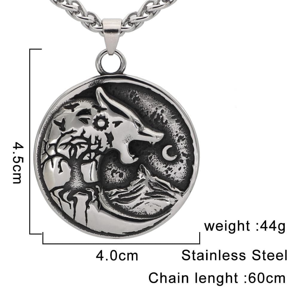 Pendant Necklaces Men Viking Stainless steel Wolf Yggdrasil Raven Helm Of Awe Wolf Necklace with Valknut gift bag|Pendant Necklaces| Ancient Treasures Ancientreasures Viking Odin Thor Mjolnir Celtic Ancient Egypt Norse Norse Mythology