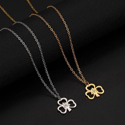 Pendant Necklaces My Shape Clover Necklaces Lucky Hrunger Odins Valknut Celtics Knot Stainless Steel Choker Pendant Jewelry Ireland Nordic Gift|Pendant Necklaces| Ancient Treasures Ancientreasures Viking Odin Thor Mjolnir Celtic Ancient Egypt Norse Norse Mythology