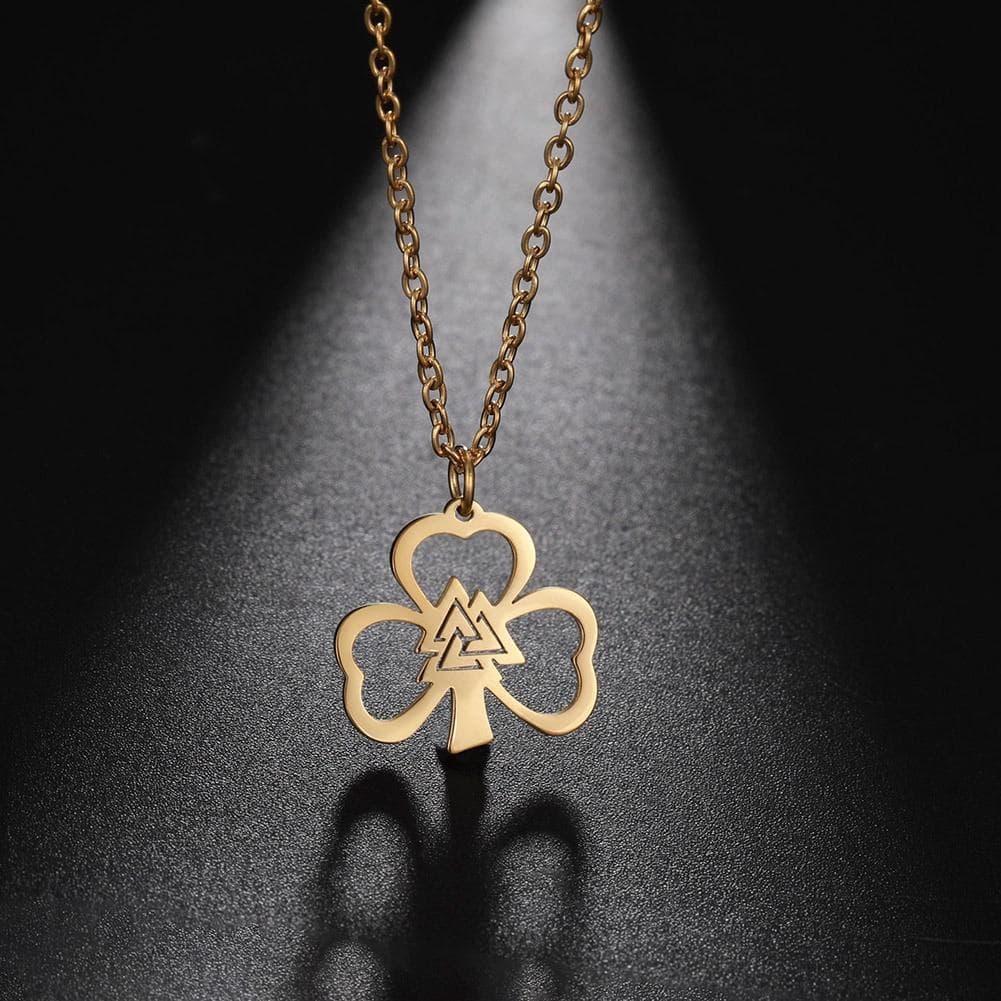 Pendant Necklaces My Shape Clover Necklaces Lucky Hrunger Odins Valknut Celtics Knot Stainless Steel Choker Pendant Jewelry Ireland Nordic Gift|Pendant Necklaces| Ancient Treasures Ancientreasures Viking Odin Thor Mjolnir Celtic Ancient Egypt Norse Norse Mythology