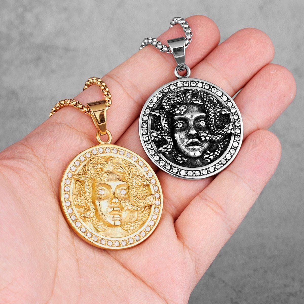 Pendant Necklaces Mythology Snake Hair Medusa Banshee Stainless Steel Men Necklaces Pendants Chain for Boy Male Jewelry Creativity Gift Wholesale|Pendant Necklaces| Ancient Treasures Ancientreasures Viking Odin Thor Mjolnir Celtic Ancient Egypt Norse Norse Mythology