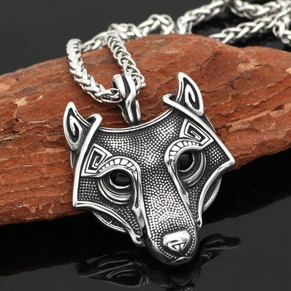 Pendant Necklaces Necklace Norse Viking Stainless Steel Odin Wolf Head Necklace