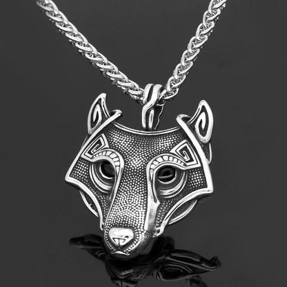 Pendant Necklaces Necklace Norse Viking Stainless Steel Odin Wolf Head Necklace