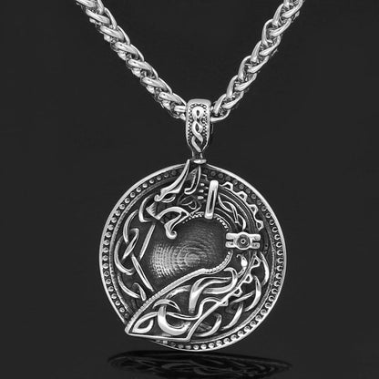 Pendant Necklaces Nordic Viking amulet drgon dreki Jormungand Knot pendant necklace stainless steel with valknut rune gift bag