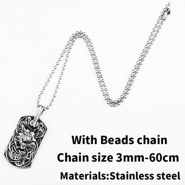 Pendant Necklaces Pendant With Beads Chain Beier Lucky gift 316L stainless steel Viking Wolf Head Pendant Necklace Nordic Bodyguard Symbol Fashion Animal Jewelry BP8 453|Pendant Necklaces| Ancient Treasures Ancientreasures Viking Odin Thor Mjolnir Celtic Ancient Egypt Norse Norse Mythology