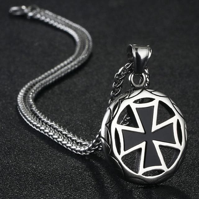 Pendant Necklaces Silver Black Color Vintage Stainless Steel Maltese Cross Link Chain Statement Necklaces Mens Templar Knights Pendants Necklaces Jewelry koyle NC057|Pendant Necklaces| Ancient Treasures Ancientreasures Viking Odin Thor Mjolnir Celtic Ancient Egypt Norse Norse Mythology