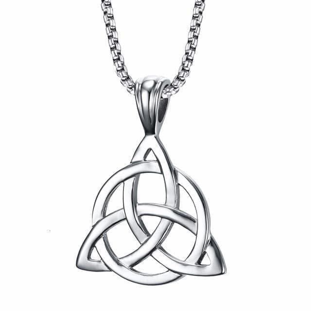 Pendant Necklaces Silver Lucky Triquetra Trinity Knot Charm Pendant Necklace Stainless Steel Irish Jewelry for Men Unisex|Pendant Necklaces| Ancient Treasures Ancientreasures Viking Odin Thor Mjolnir Celtic Ancient Egypt Norse Norse Mythology