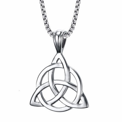 Pendant Necklaces Silver Lucky Triquetra Trinity Knot Charm Pendant Necklace Stainless Steel Irish Jewelry for Men Unisex|Pendant Necklaces| Ancient Treasures Ancientreasures Viking Odin Thor Mjolnir Celtic Ancient Egypt Norse Norse Mythology