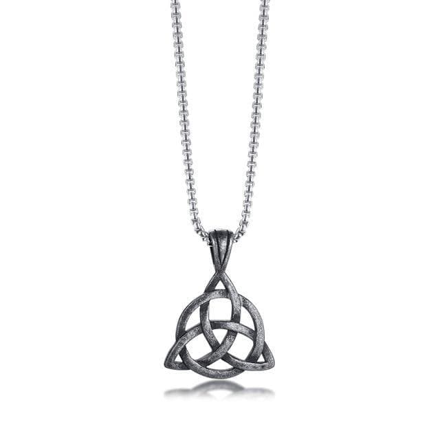 Pendant Necklaces Silver Plated Lucky Triquetra Trinity Knot Charm Pendant Necklace Stainless Steel Irish Jewelry for Men Unisex|Pendant Necklaces| Ancient Treasures Ancientreasures Viking Odin Thor Mjolnir Celtic Ancient Egypt Norse Norse Mythology