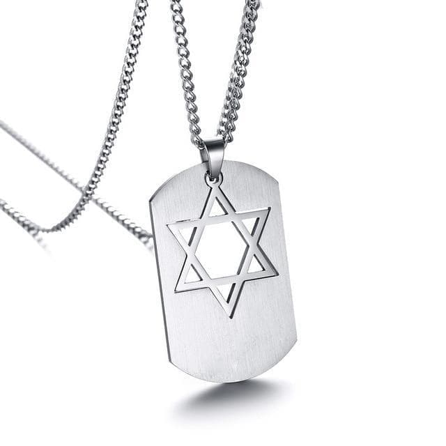 Pendant Necklaces Silver Plated Vnox Detachable Star of David Pendant Necklace Stainless Steel Metal Gold|star of david pendant|star of david24" chain Ancient Treasures Ancientreasures Viking Odin Thor Mjolnir Celtic Ancient Egypt Norse Norse Mythology