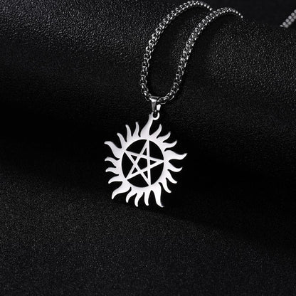 Pendant Necklaces Skyrim Stainless Steel Shining Sun Pentagram Pendant Necklace Supernatural Dean Statement Box Chain Necklaces Jewelry Women Men|Pendant Necklaces| Ancient Treasures Ancientreasures Viking Odin Thor Mjolnir Celtic Ancient Egypt Norse Norse Mythology