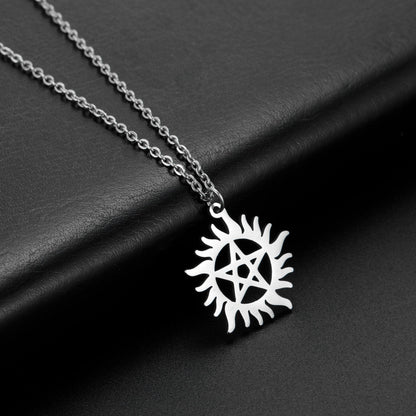 Pendant Necklaces Skyrim Stainless Steel Shining Sun Pentagram Pendant Necklace Supernatural Dean Statement Box Chain Necklaces Jewelry Women Men|Pendant Necklaces| Ancient Treasures Ancientreasures Viking Odin Thor Mjolnir Celtic Ancient Egypt Norse Norse Mythology