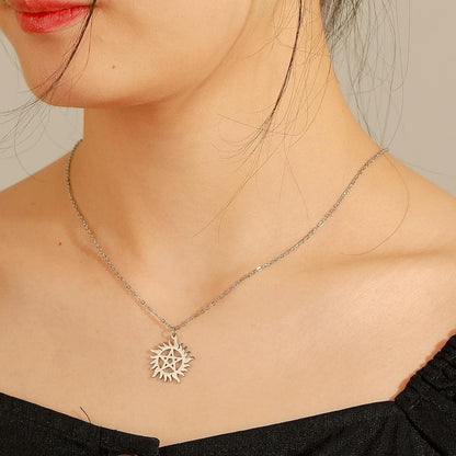 Pendant Necklaces Skyrim Stainless Steel Shining Sun Pentagram Pendant Necklace Supernatural Dean Statement Box Chain Necklaces Jewelry Women Men|Pendant Necklaces| Ancient Treasures Ancientreasures Viking Odin Thor Mjolnir Celtic Ancient Egypt Norse Norse Mythology