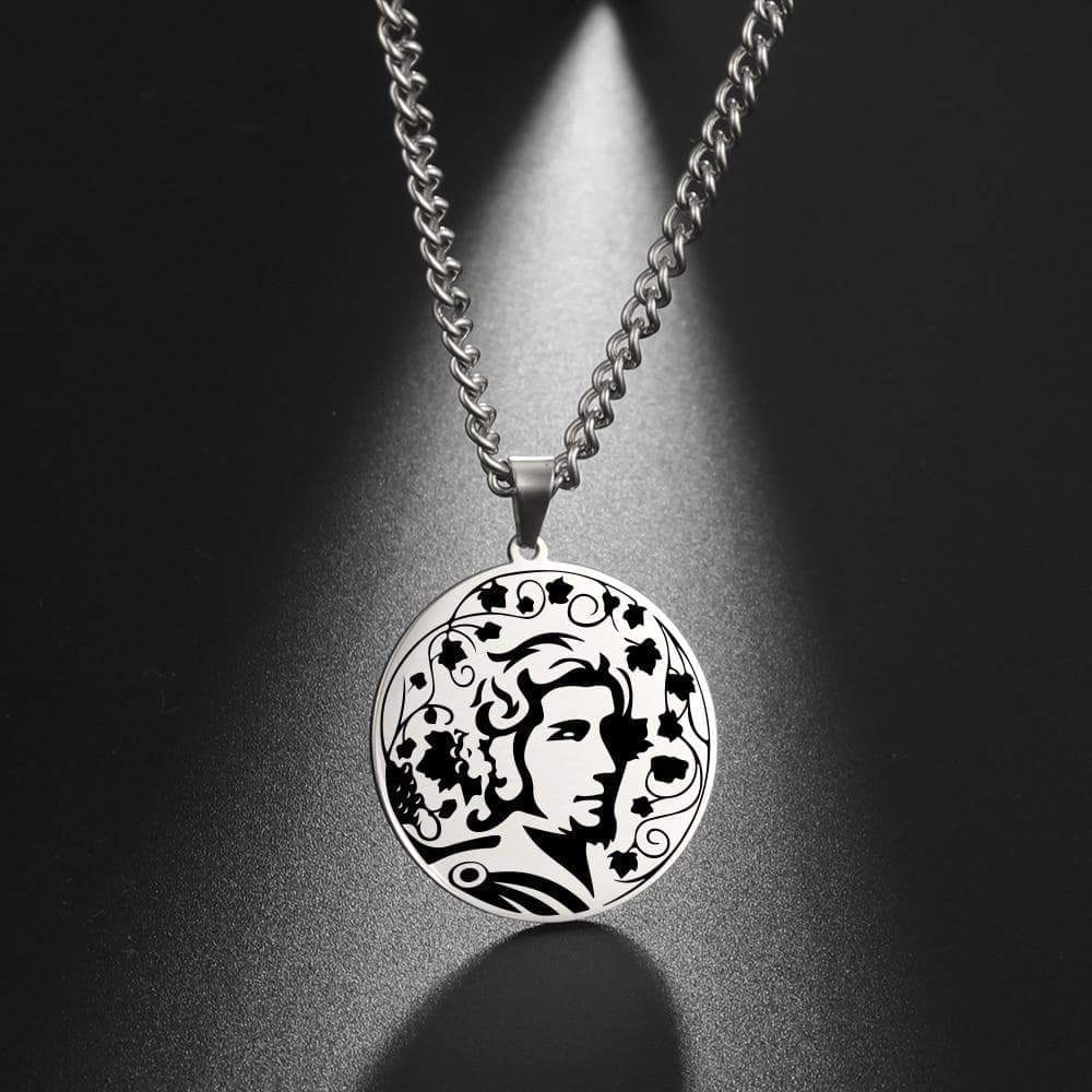 Pendant Necklaces Steel Ancient Greece Dionysus Stainless Steel Necklace Ancient Treasures Ancientreasures Viking Odin Thor Mjolnir Celtic Ancient Egypt Norse Norse Mythology