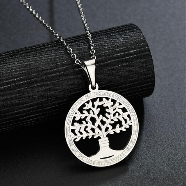 Pendant Necklaces Steel ELSEMODE Gold Hollow Tree of Life Round Necklace 316L Stainless Steel Chain Necklace for Women Girls Fashion Gifts Charm Bijoux|Pendant Necklaces| Ancient Treasures Ancientreasures Viking Odin Thor Mjolnir Celtic Ancient Egypt Norse Norse Mythology