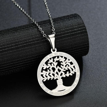 Pendant Necklaces Steel ELSEMODE Gold Hollow Tree of Life Round Necklace 316L Stainless Steel Chain Necklace for Women Girls Fashion Gifts Charm Bijoux|Pendant Necklaces| Ancient Treasures Ancientreasures Viking Odin Thor Mjolnir Celtic Ancient Egypt Norse Norse Mythology